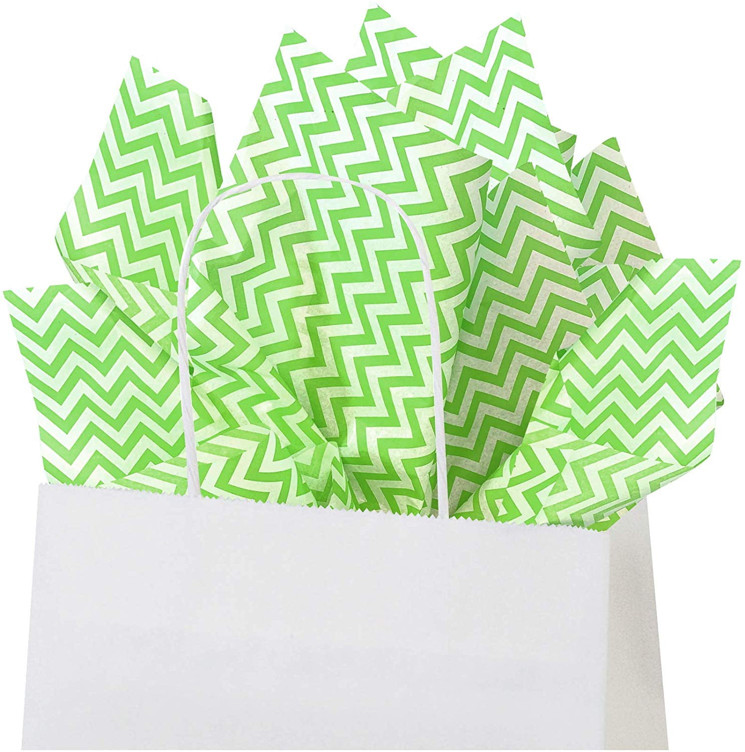 Lime Green Chevron Tissue Paper, 15"x20", 50 ct