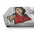 thumbnail image 3 of Girl Power Soft Flannel Fleece Blanket, Pop Art Style Retro Businneswoman Pointing Finger Cartoon Composition, Cozy Plush for Indoor and Outdoor Use, 60" x 80", Brown Beige Vermilion, by Ambesonne, 3 of 6