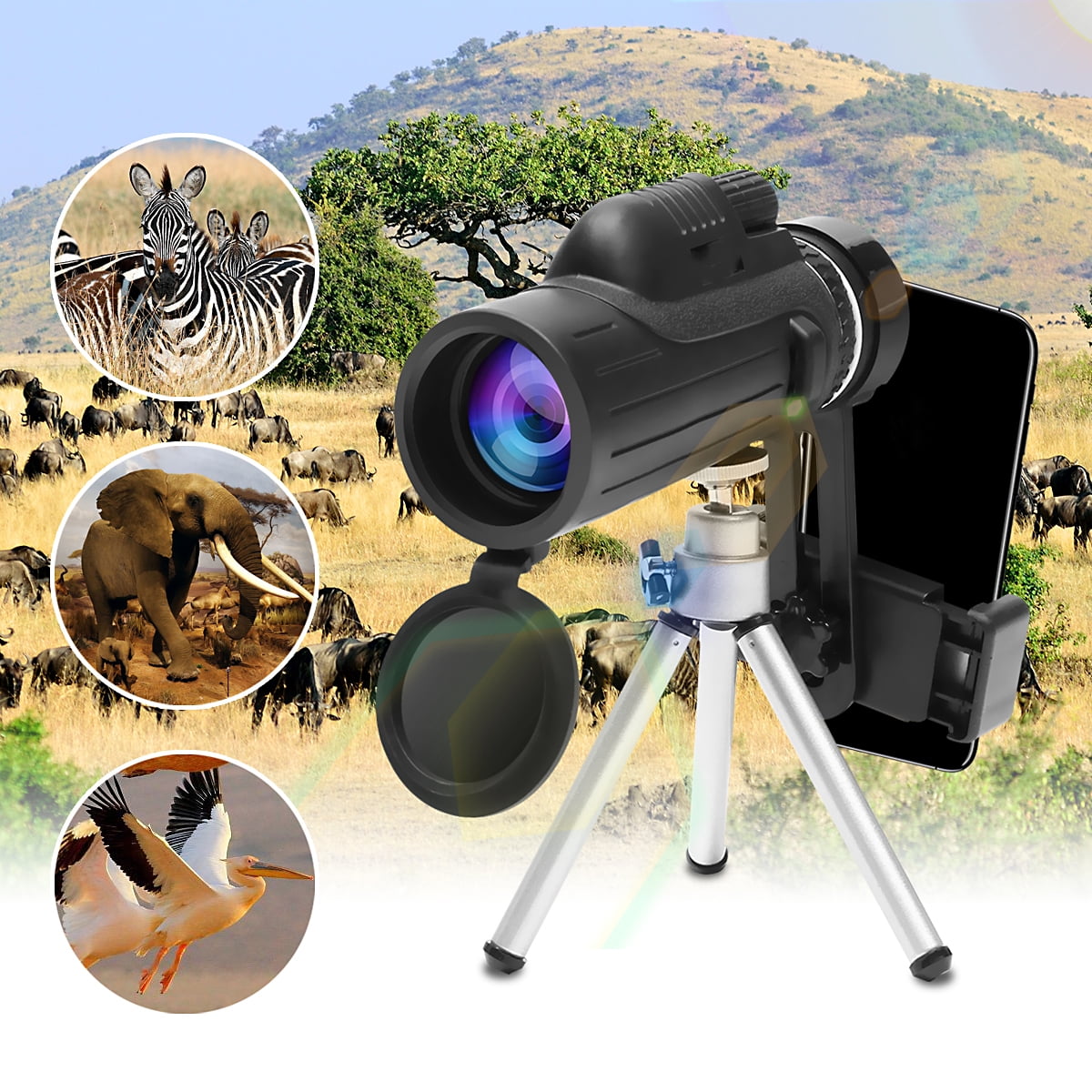 40X60 HD Zoom Optical Lens Camera Monocular Telescope Camera Phone