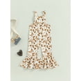 thumbnail image 4 of Bagilaanoe Toddler Baby Girl Jumpsuit Sleeveless  Pumpkin/Rugby/Butterfly Print Romper Overalls 12M 18M 24M 3T 4T 5T Kids Long Flare Pants Party Casual Outfits, 4 of 8