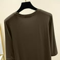 thumbnail image 4 of Modal Half Sleeve Top Women 2025 - Round Neck Solid Color Lounge Shirt Lightweight Home Wear Basic Tee Breathable Stretchy Comfort Short Sleeve Minimalist Y2K, 4 of 6