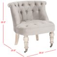 thumbnail image 3 of SAFAVIEH Carlin Tufted Chair Mushroom, 3 of 7