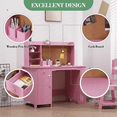 thumbnail image 3 of Escritorio Infantil con Silla, Juego con Alacena, Cajón y Gabinete, Mesa para Niños con Tablero de Corcho para Escuela, 3 of 7