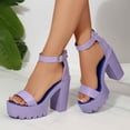 thumbnail image 2 of CAIXIA Beach Sandals For Woman Women's Summer Fashion Platform High Heel Open Toe Sandals Comfortable Casual Solid Color Shoes For Daily Wear,Purple, 2 of 9