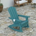 thumbnail image 3 of Merrick Lane Adirondack Rocking Chair with Cup Holder, Weather Resistant HDPE Adirondack Rocking Chair in Blue, 3 of 11