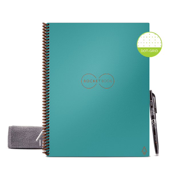 Rocketbook Core Smart Notebook, DotGrid, 32 Pages, 8.5"x11", Teal