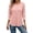 Pink, variant on QQZ Oversized Waffle Knit Crewneck Long Sleeve Top For Women, Solid Color Curved Hem Casual Basic Shirt, Fall Outfits For Women, Daily Office Weekend Layering Wear