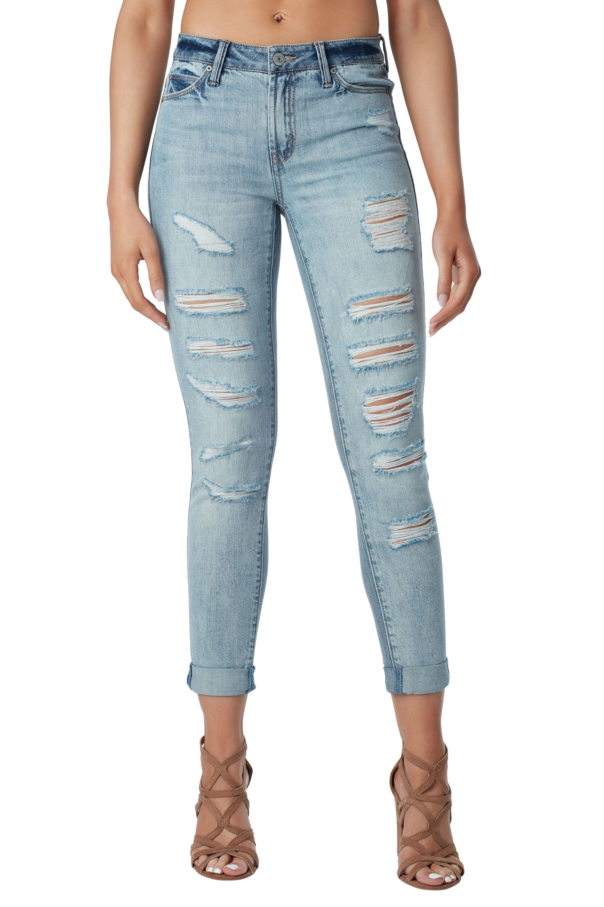 skinny jean with rolled hem 