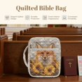 thumbnail image 4 of FOR U DESIGNS Fox Sunflower Pattern Bible Cover Case with Handle Quilted Protective Church Organizer Holder Bag Christian Bible Accessories for Bible Study/Daily Use, 4 of 7