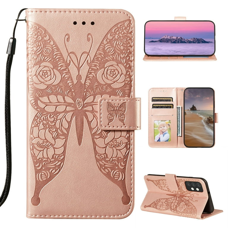 Samsung Galaxy A32 5G Wallet Case, Dteck Embossed Butterfly PU