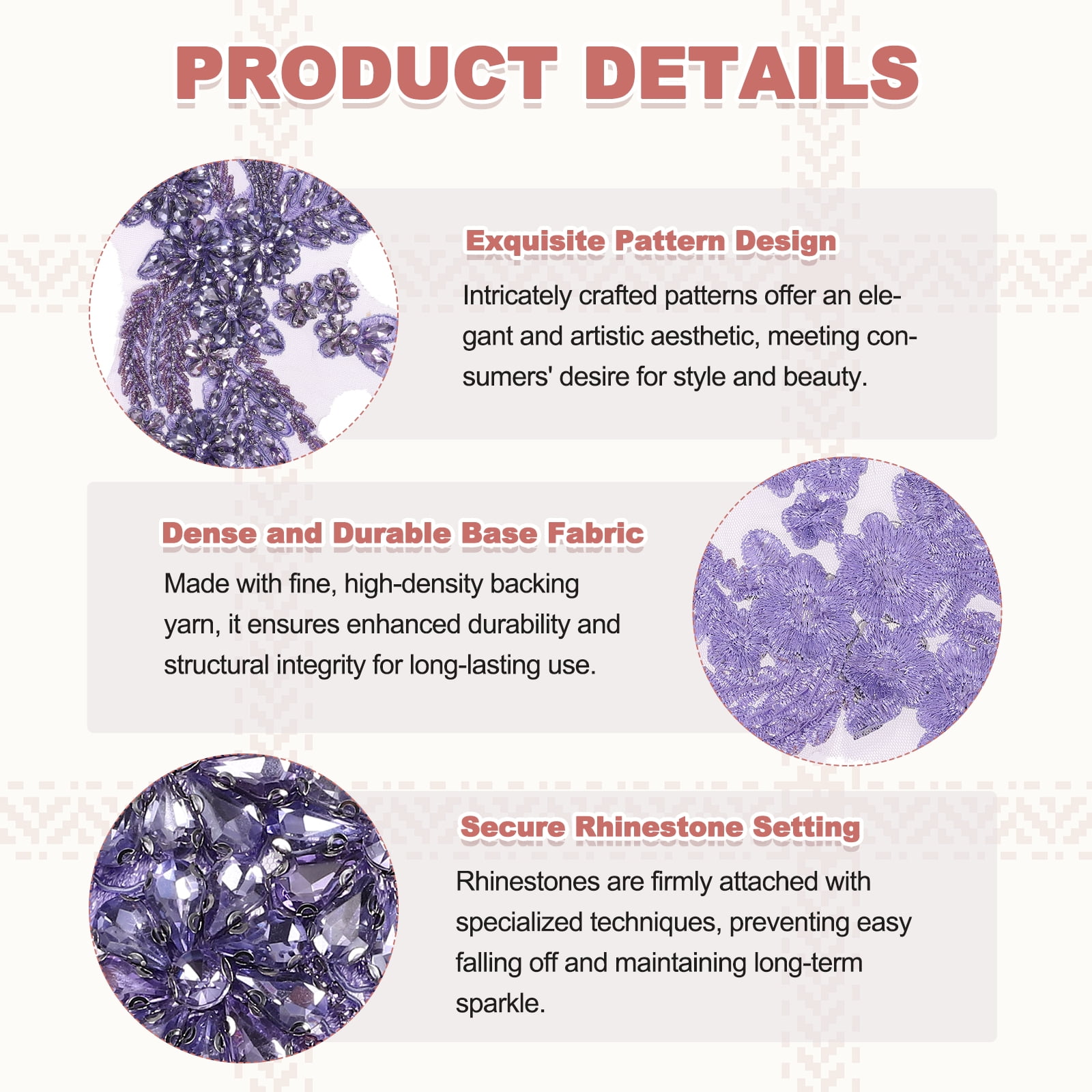 Uxcell 2Pack Rhinestone Applique Patches, 11x7 Inches Crystal Purple Lace Embroidery Patches Sew on Rhinestone Beaded Sequins for Sewing Making Dresses Wedding Banquet Evening Gown