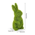 thumbnail image 2 of 5.5" Faux Moss Flocked Bunny Decor, Pastel Flock Bunnies Figurines with Bow for Spring Easter Home Office Party Table Centerpiece Decoration, 2 of 5
