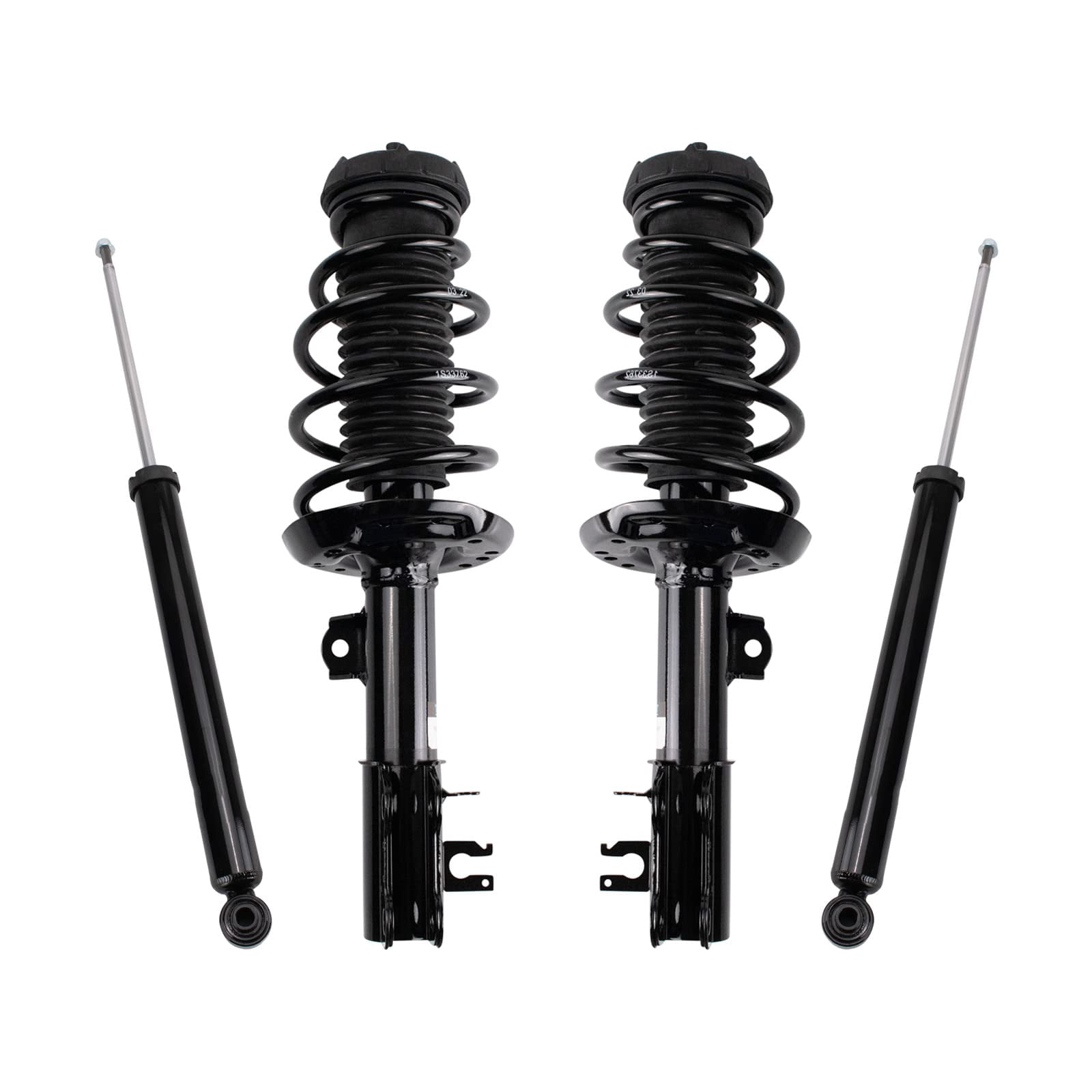 TRQ Front and Rear Complete Strut Assembly & Shock Absorber Kit Complete Strut & Coil Spring Assembly Fits Select 2012-2019 Chevrolet Sonic