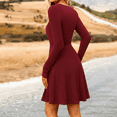 thumbnail image 2 of MLDRA Dress for Women Casual Long Sleeve Ribbed Knit A-Line Flowy Fall Winter Sweater Dress, Crewneck Elegant Going Out Dresses for Women 2026, 2 of 7