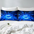 thumbnail image 4 of Erosebridal Geometric Buffalo Full Sheet Sets,Black Blue Bedding Full Size,Futuristic Cubes Bed Sheets Set Full Size,Microfiber Plaid Room Decoration,4-Piece, 4 of 7