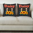 thumbnail image 3 of Set of 2 18x18in Throw Pillow Covers with Vibrant Floral Design - Sunflowers & Daisies on Dark Background Perfect for Couch Bed Car, 3 of 8
