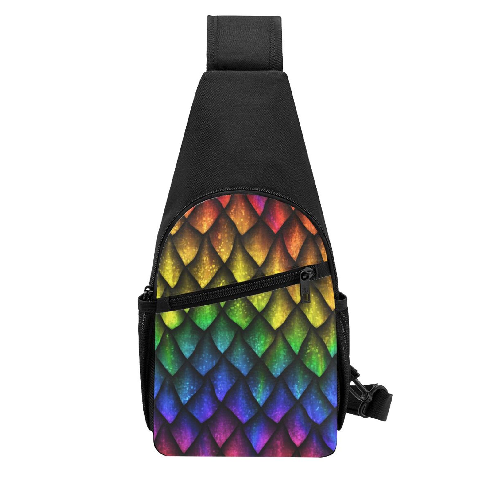 Xecao's Dragon Scales Print Sling Bag: A Versatile Chest, Shoulder, and Crossbody Backpack for Casual Days Out, Perfect for Both Men and Women