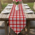 thumbnail image 6 of Vintage Plaid Table Runner Linen Burlap Table Runner 36 Inches Small Red Modern Checkered Farmhouse Stripes Dresser Scarves for Kitchen Island Coffee Dining Room Party Holiday Decoration 13"x36", 6 of 8