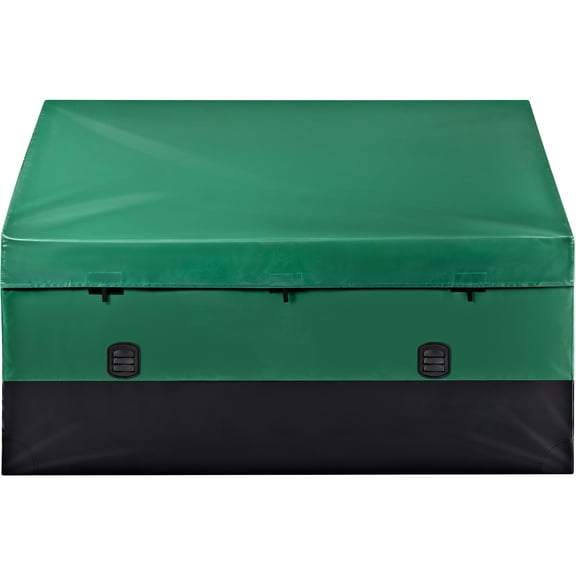 KFFKFF Outdoor Storage Box 230 Gallon Waterproof PE Deck Box with Galvanized Frame Patio Backyard Garden Portable Storage Containe for Boat, Yard, Patio (Green & Black)