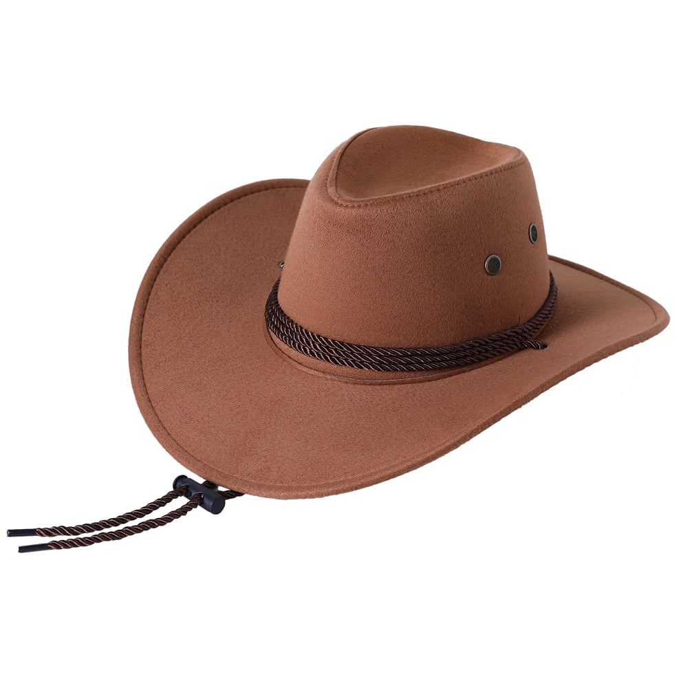 Men Vintage Cowboy Hat Adjustable Chin 