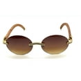 thumbnail image 3 of Sunglasses Men Hip Hop Diamond Rimless Gold Shades Brown Lens, 3 of 4