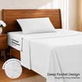 thumbnail image 5 of Lux Decor Collection Twin XL Bed Sheets - Brushed Microfiber 3 Piece Bed Sheets Set Upto 16 Inches Deep Pocket, White, 5 of 10