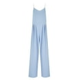 thumbnail image 4 of Womens Casual Solid Color Two Pearl Strap Sweetheart V Neck High Waist Tube Jumpsuit Pants Summer Dressy Rompers Jumpsuit Short Sleeve Pants Suits for Women Petite Jumpsuits for Women Womens Long, 4 of 7