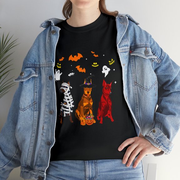 Halloween Doberman Pinscher Mummy Witch Demon T-Shirt