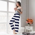 thumbnail image 5 of Logiee Navy Blue And White Stripes Print Women Pajama Pants,Comfy Pj Bottom with Pockets & Drawstring,Stretch Casual Sleepwear-Medium, 5 of 6
