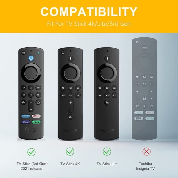 PYYAN-[2 Pack] Firestick Remote Cover, Replacement for FireStick Streaming Media Device |Firesticktv 4k  2021 | Fire 4K Max | Fire Stick Lite |Fire Stick Cube | (Sky Blue Glow & Green Glow)…