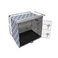 thumbnail image 6 of Moroccan Dog Crate Cover, Floral Inspired Classical Oriental Damask Repeating Simplistic Print, Easy to Use Pet Kennel Cover Small Dogs Puppies Kittens, 7 Sizes, Off White Dark Sky Blue, by Ambesonne, 6 of 6