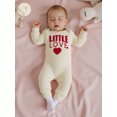 thumbnail image 6 of BemeyourBBs Newborn Baby Boy 2 Piece Outfits Valentine Day Clothes Little Love Romper Long Sleeve Jumpsuit with Hat Set, 6 of 9