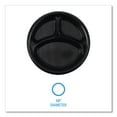 thumbnail image 3 of Boardwalk Hi-Impact Plastic Dinnerware, Plate, 3-Compartment, 10" dia, Black, 125/Sleeve, 4 Sleeves/Carton, 3 of 9