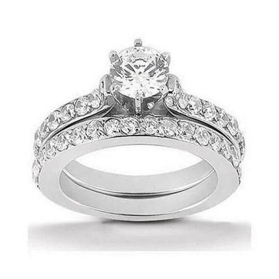 Harry Chad Enterprises 50496 Diamond Band Set 2.40 CT White Gold Engagement Ring, Size 6.5