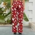 thumbnail image 4 of Wide Leg Pants Woman, Red Christmas Cheer. High Waist Knot Palazzo Pants for Women, Elastic Sweatpants Yoga Lounge Pants Trousers with Pockets Fall Pants for Women 2024, 4 of 6