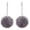 Gray, variant on Faux Fur Fluffy Pom Pom Chain Drop Earrings, Dangling Style
