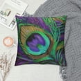 thumbnail image 2 of ONETECH Throw Pillow Cover Peacock Feathers Animal Beautiful Colorful Digital  Green Purple Square Pillow Case Cushion Cover for Home Car Decorative, 2 of 5