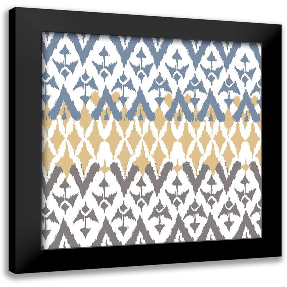 Allen, Kimberly 12x12 Black Modern Framed Museum Art Print Titled - Ikat Farm 1