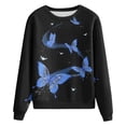 thumbnail image 5 of Women's Long Sleeve Sweatshirts Sparkly Graphic Print Round Neck Pullover Tops Fall Winter Casual Loose Fit Sweater Shirts, 5 of 6