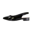 thumbnail image 3 of PEERAGE Fay Women Wide Width Pointed Toe Patent Leather Dress Slingback Flat with Stack Heel BLACK 8.5, 3 of 6