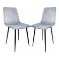 thumbnail image 1 of Set Silla Comedor Rack & Pack Estilo Eames Tapizada Gris Terciopelo 2 piezas, 1 of 5