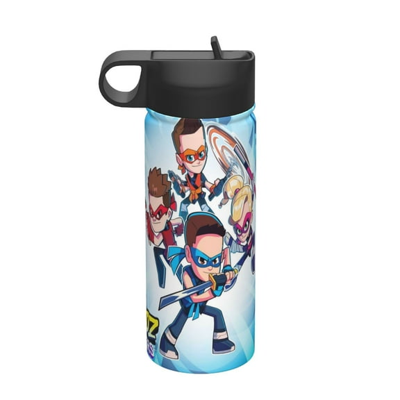 Ninja Kids Kids Insulated Water Bottle With Straw - 18 Oz Stainless Steel Double Wall Vacuum Cup, Leakproof, Bpa Free, Suitable For Boys And Girls