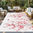 thumbnail image 3 of Fsddascl Pink Flowers Butterfly Outdoor Rug for Patio/Deck/Porch, Non-Slip Large Area Rug 5 x 8 Ft, Watercolor Spring Botanical Branch Indoor Outdoor Rugs Washable Area Rugs, Camping Rug Carpet, 3 of 5