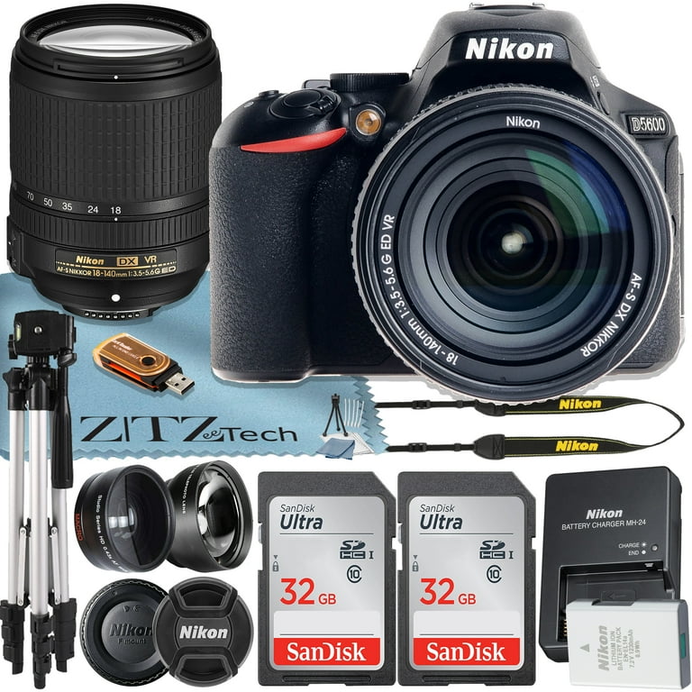 Nikon D5600 DSLR Camera 24.2MP DX-Format with 18-140mm Lens + 2