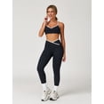 thumbnail image 5 of IDOPIP Women 2 Piece Workout Sets Color Block Strappy Sports Bra High Waist Leggings Gym Yoga Pilates Sports Outfits S Black, 5 of 7