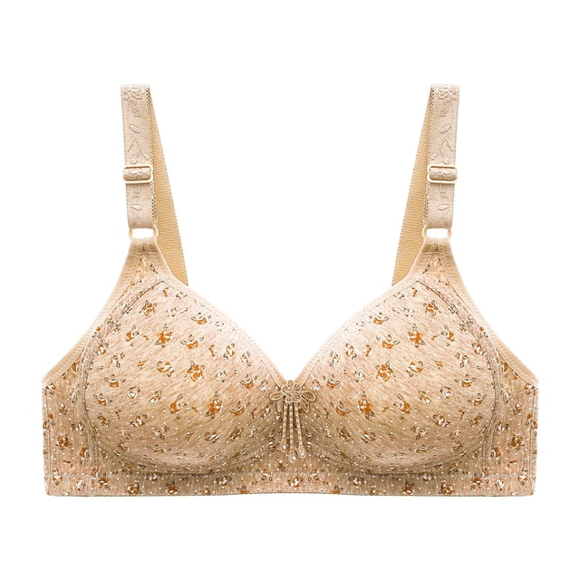 Womans Embroidered Glossy Comfortable Breathable Bra Underwear No Rims
