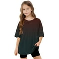 thumbnail image 6 of THDHVS Girls Summer T-Shirts,Summer Casual Tops for Kids,Girls Short Sleeve T Shirts Kids Summer Oversized Tops Casual Crewneck Basic Tees Wine 6-7 Years, 6 of 6