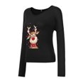 thumbnail image 3 of Pntutb - Camiseta de manga larga con cuello en V y estampado informal para mujer Pntutb Pntutb-2158, 3 of 6