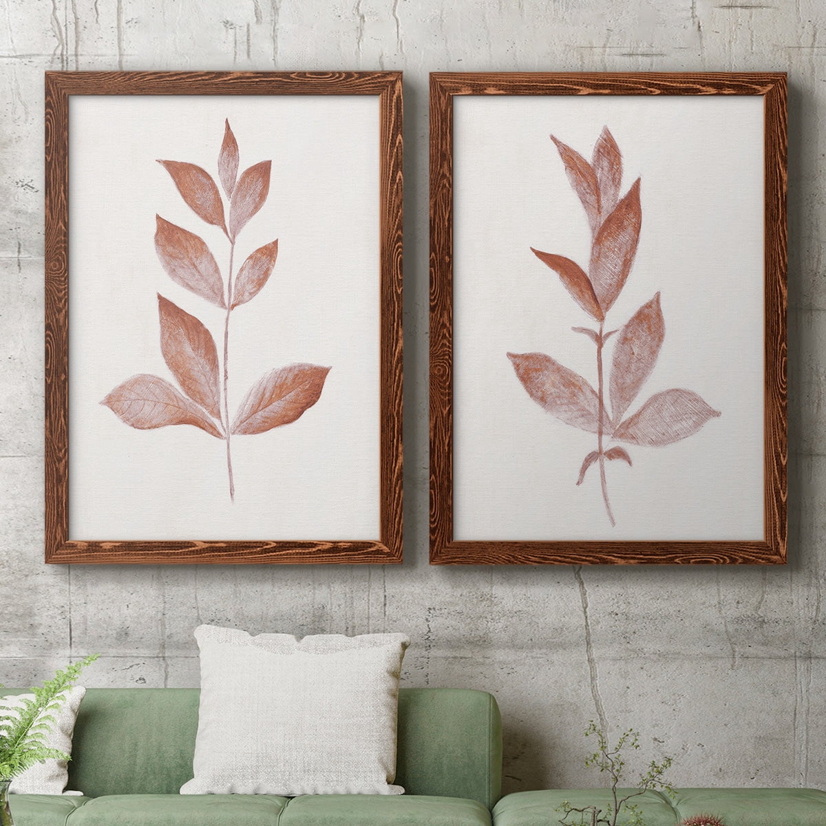 Red Leaf I - Premium Framed Canvas 2 Piece Set - Ready to Hang