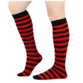 thumbnail image 1 of TIEVOSA Ladies Striped Calf Socks Christmas Socks Ladies and Knee Socks Striped Socks Socks Performance Socks（ Red）, 1 of 4